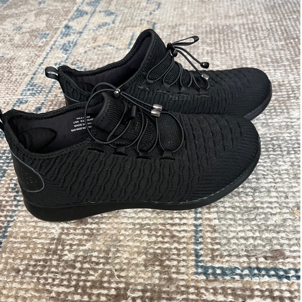 Propet TravelBound Womens Walking Shoe Black Knit WAA132M Size 8.5 XX Wide 4E